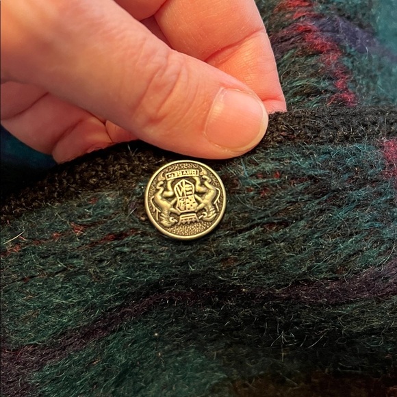 Vintage 60s Jantzen Wool & Mohair Cardigan Green Blue Plaid Grunge Kurt Cobain L - Picture 8 of 10